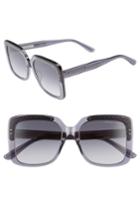 Women's Bottega Veneta 54mm Square Lens Sunglasses - Grey/ Silver