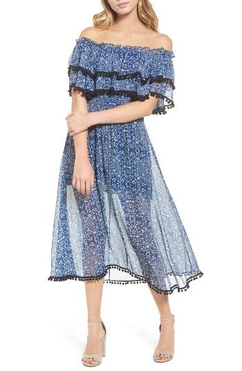 Women's Misa Los Angeles Maribel Off The Shoulder Dress - Blue