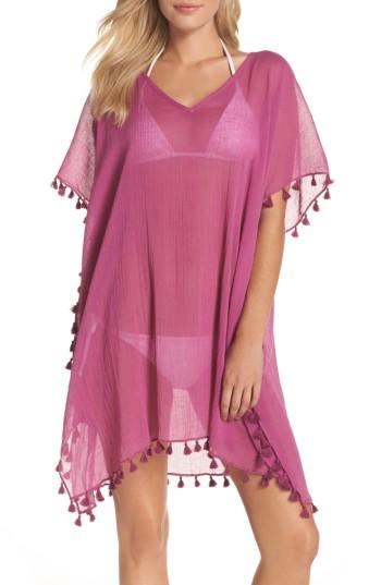 Women's Seafolly 'amnesia' Cotton Gauze Cover-up Caftan, Size - Pink