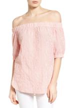 Women's Michael Michael Kors Stripe Off The Shoulder Cotton Top - Orange