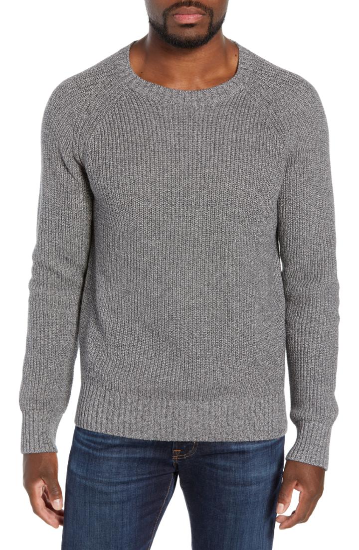 Men's Bonobos Slim Fit Cotton & Cashmere Sweater, Size - Grey