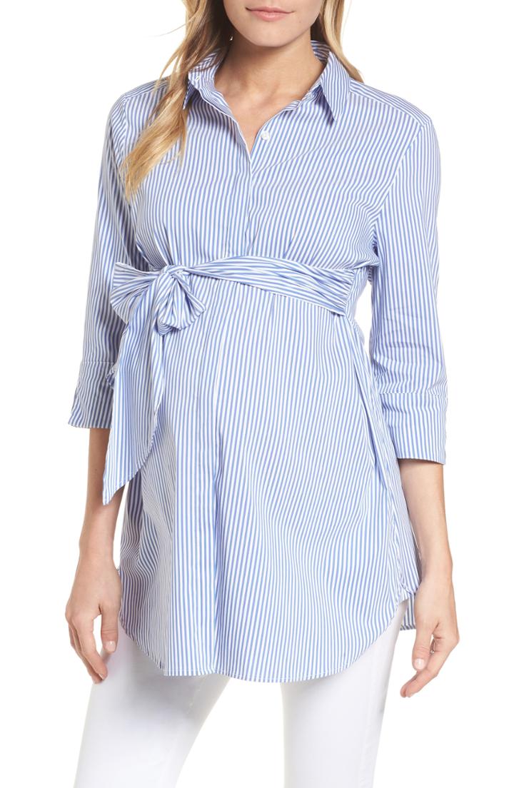 Women's Isabella Oliver Dora Tie Front Maternity Shirt