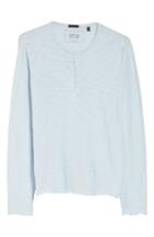Men's Atm Anthony Thomas Melillo Raw Edge Henley - Blue