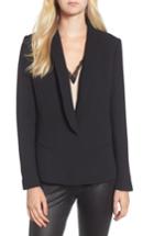 Women's Trouve Zip Back Sheer Inset Jacket, Size - Black