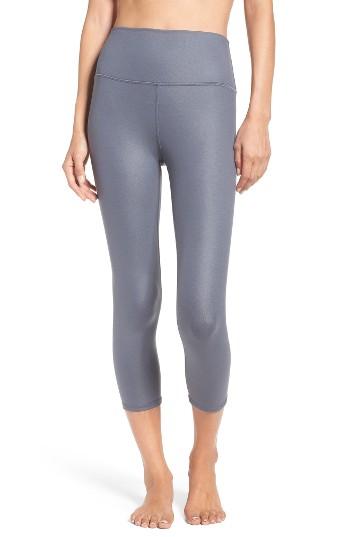 Women's Alo High Waist Airbrush Capris - Grey