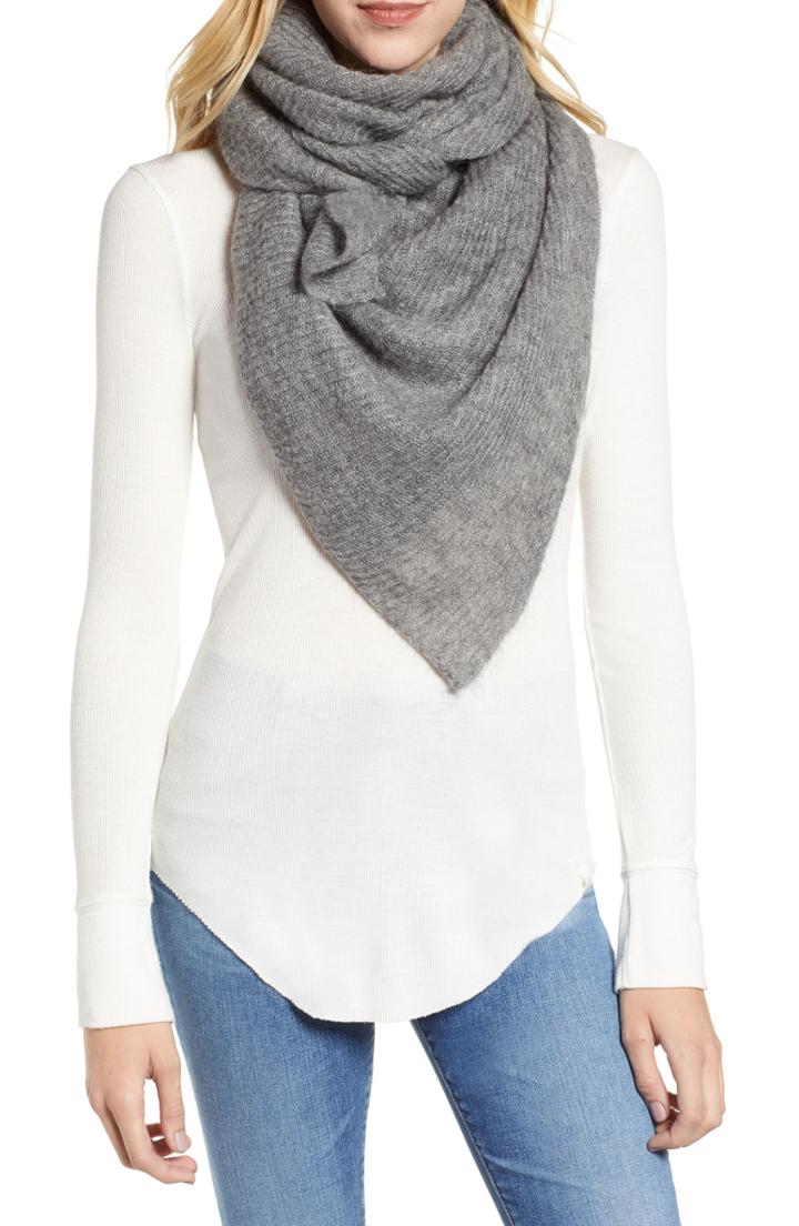 Women's Allsaints Square Scarf, Size - Grey