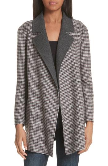 Women's Theory Clairene Plaid Coat, Size - Blue
