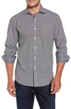 Men's Bugatchi Classic Fit Dot Print Sport Shirt - Black