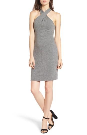 Women's Pam & Gela Twist Collar Body-con Dress, Size - Grey