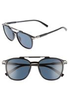 Men's Salvatore Ferragamo Double Gancio 54mm Polarized Sunglasses - Black