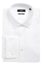 Men's Boss Jameson Slim Fit Diamond Weave French Cuff Tuxedo Shirt .5 L - White