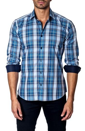 Men's Jared Lang Plaid Sport Shirt, Size - Blue