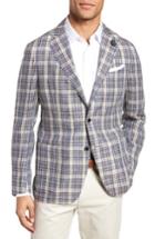 Men's Culturata Trim Fit Plaid Linen Sport Coat R - Beige