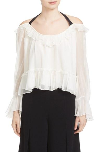 Women's Cinq A Sept Amina Tie Silk Blouse