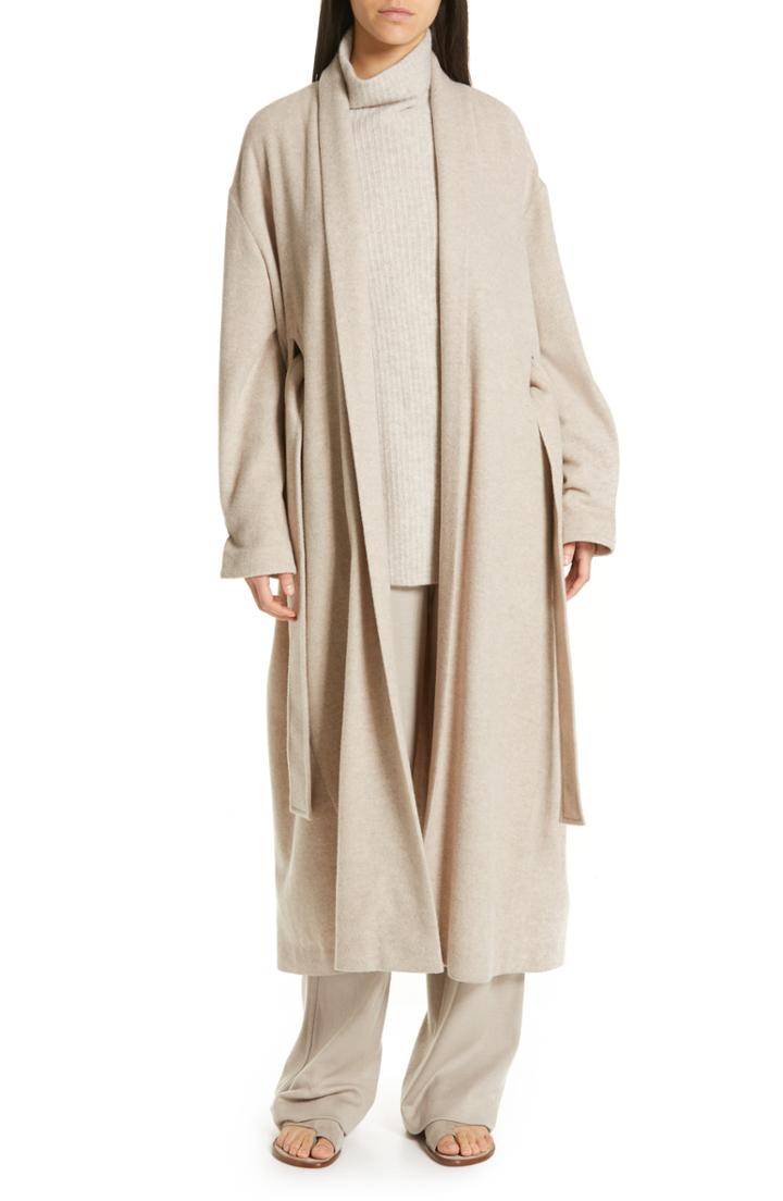 Women's Vince Wool Blend Wrap Coat - Grey
