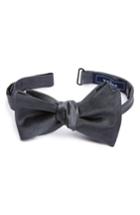 Men's The Tie Bar Herringbone Silk Bow Tie, Size - Grey