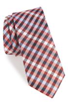 Men's 1901 Wynant Check Skinny Silk Tie, Size - Red