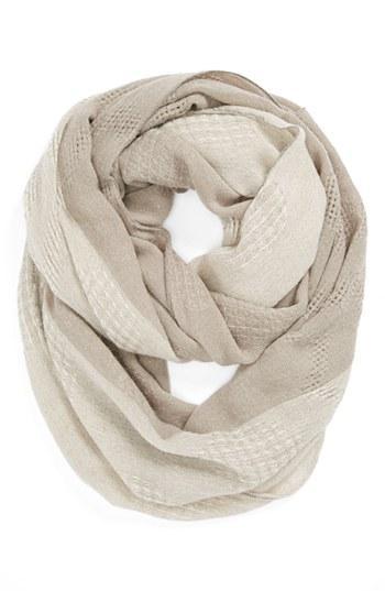 Leith Mixed Media Infinity Scarf Womens Grey Ivory One Size