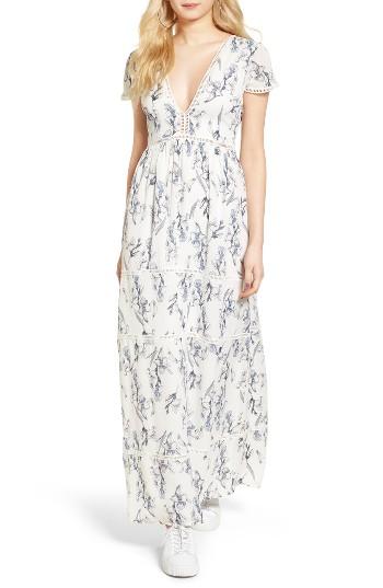 Women's Lucca Lattice Inset Floral Maxi Dress