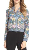 Women's Needle & Thread Embroidered Bomber Jacket - Blue