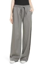 Women's Milly Sequin Gabardine Track Pants, Size - Grey