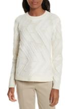 Women's Tory Burch Weston Textured Wool Sweater - Ivory