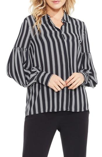 Women's Vince Camuto Stripe Puff Sleeve Blouse - Black