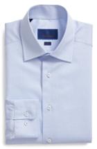 Men's David Donahue Slim Fit Micro Pattern Dress Shirt .5 - 32/33 - Blue