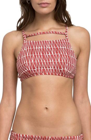Women's Rvca Triangle Row High Neck Bikini Top
