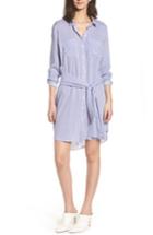 Women's Bishop + Young Stripe Tie Waist Shirtdress - Blue
