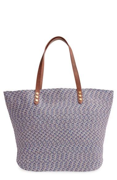 San Diego Hat Woven Straw Tote - Blue/green