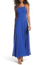 Women's Lulus Strappy To Be Here Lace-up Back Gown - Blue