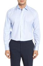 Men's David Donahue Regular Fit Dot Dress Shirt .5 - 32/33 - Blue