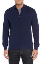 Men's Paul & Shark Pique Zip Wool Sweater - Blue