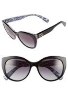 Women's Dolce & Gabbana 54mm Cat Eye Sunglasses - Black/ Blue