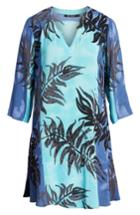 Women's Nic+zoe Under The Sun Tropical Print Dress - Blue
