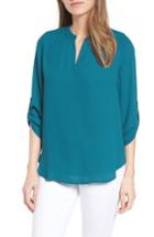 Women's Everleigh Roll-tab Sleeve Tunic - Blue/green