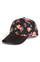 Women's Collection Xiix Floral Baseball Cap - Black