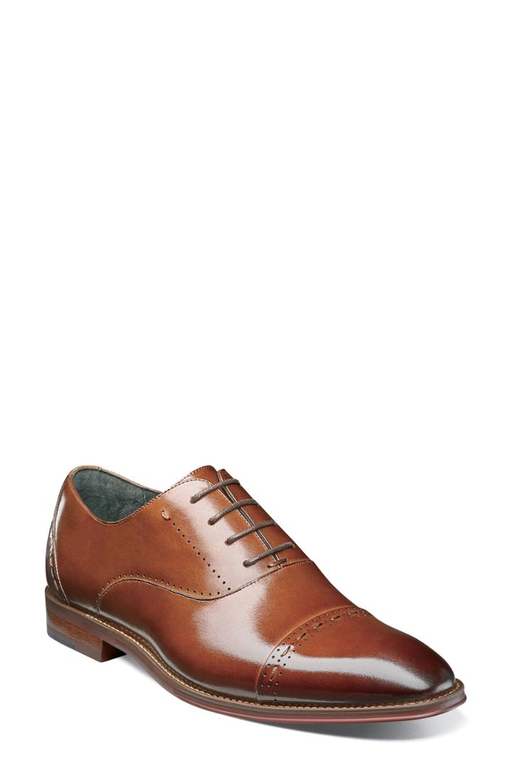 Men's Stacy Adams Barris Cap Toe Derby .5 M - Brown