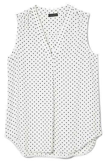 Women's Vince Camuto Poetic Dots Sleeveless V-neck Blouse, Size - White