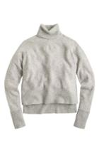 Women's J.crew Side Slit Supersoft Turtleneck Sweater - Grey