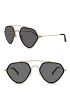 Women's Smoke X Mirrors Geo Ii 54mm Sunglasses - Matte Gold/ Matte Black