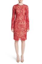 Women's Naeem Khan Beaded Sheath Dress - Red