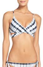 Women's Bca Far & Away Wrap Bikini Top, Size D - Black