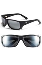 Men's Maui Jim 'wassup - Polarizedplus2' 61mm Polarized Sunglasses - Matte Black Wood Grain/ Grey