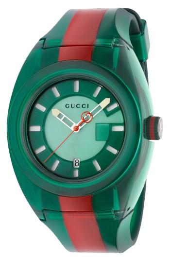 Men's Gucci Sync Transparent Rubber Strap Watch, 46mm