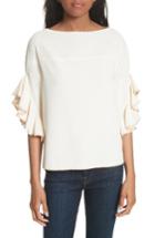 Women's See By Chloe Ruffle Sleeve Top Us / 44 It - Ivory