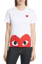 Women's Comme Des Garcons Play Graphic Tee - White