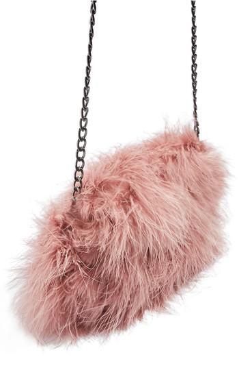 Topshop Riga Feather Crossbody Bag - Pink