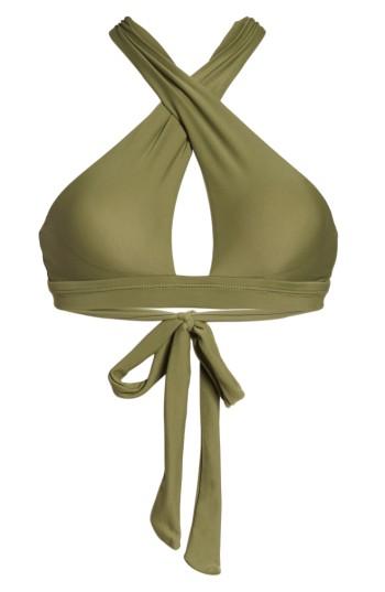 Women's Bca Keyhole Bikini Top, Size D - Green